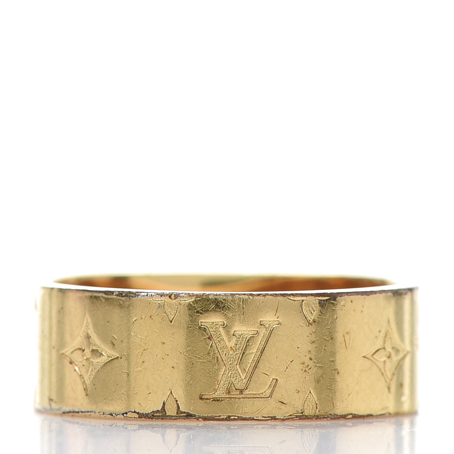 Brass Monogram Engraved Nanogram Ring S Gold