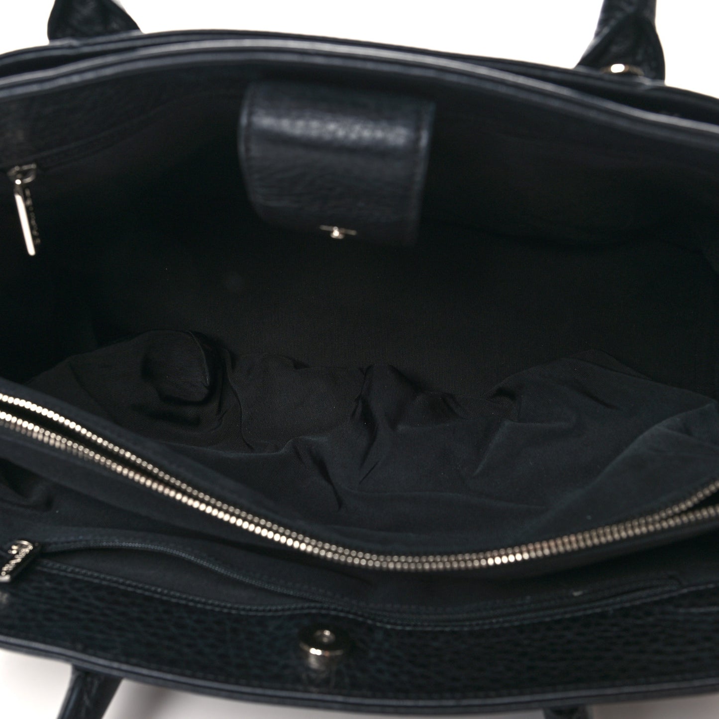 Calfskin Cerf Executive Shopper Tote Black
