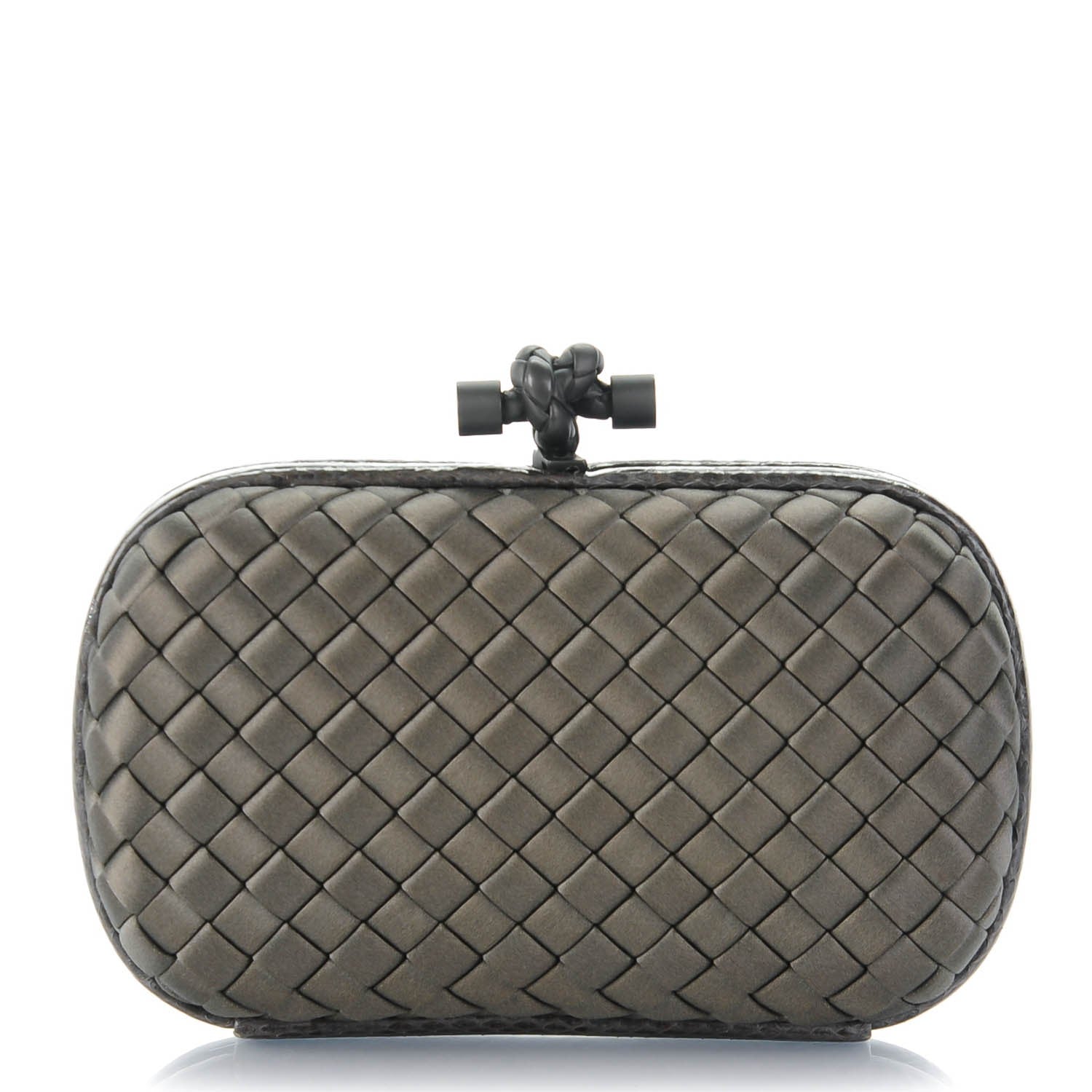 Bottega Veneta Satin Intreccio Impero Ayers Knot Clutch Ardoise 1 of 6