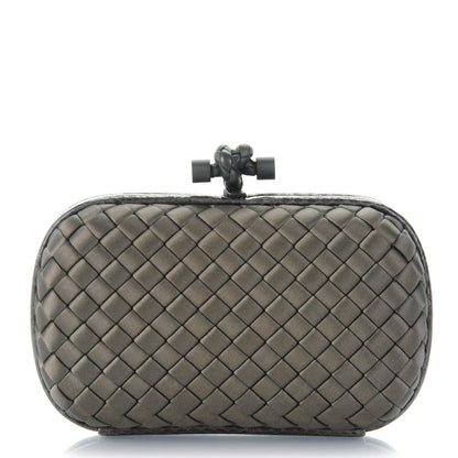 Bottega Veneta Satin Intreccio Impero Ayers Knot Clutch Ardoise 1 of 6