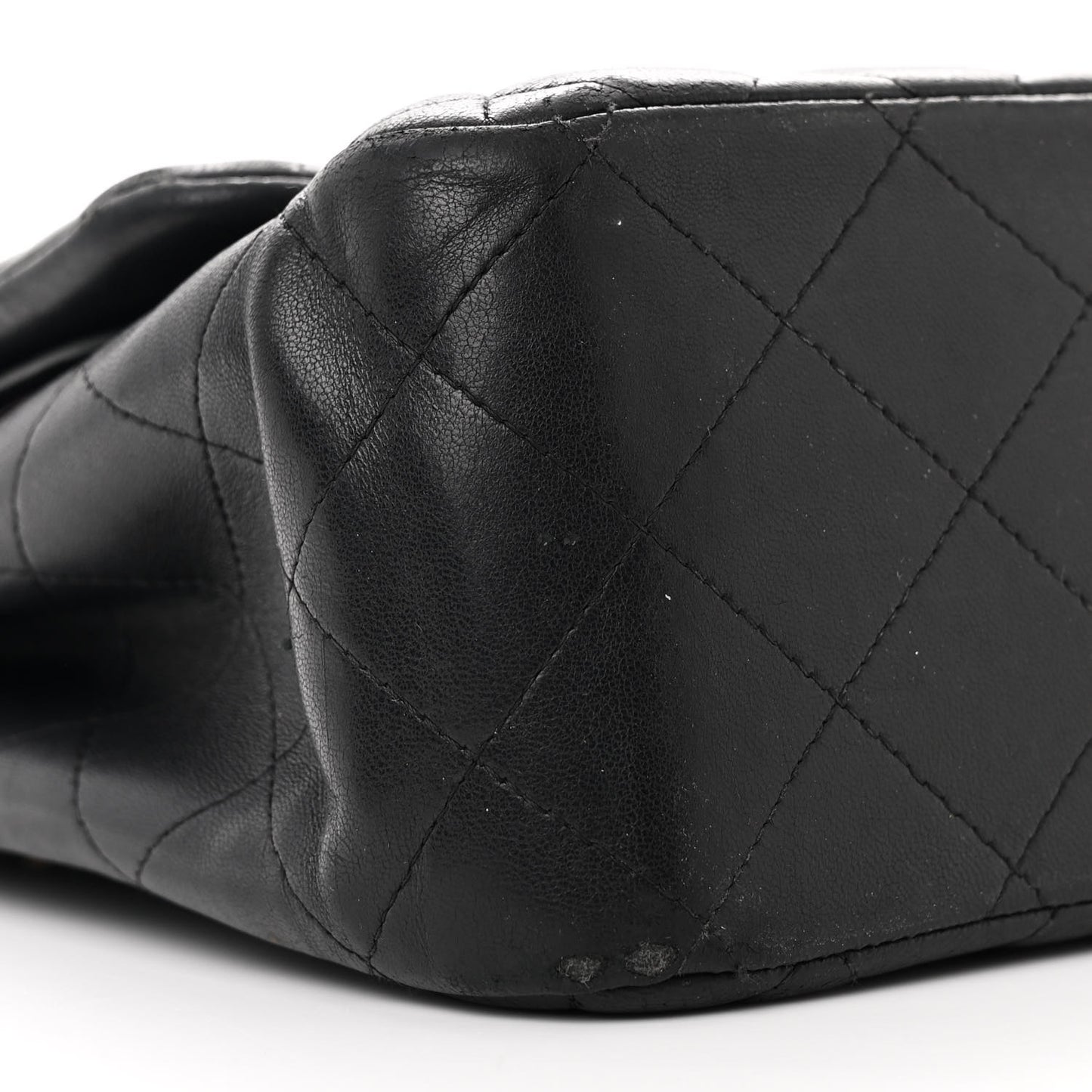 Lambskin Quilted Jumbo Double Flap Black