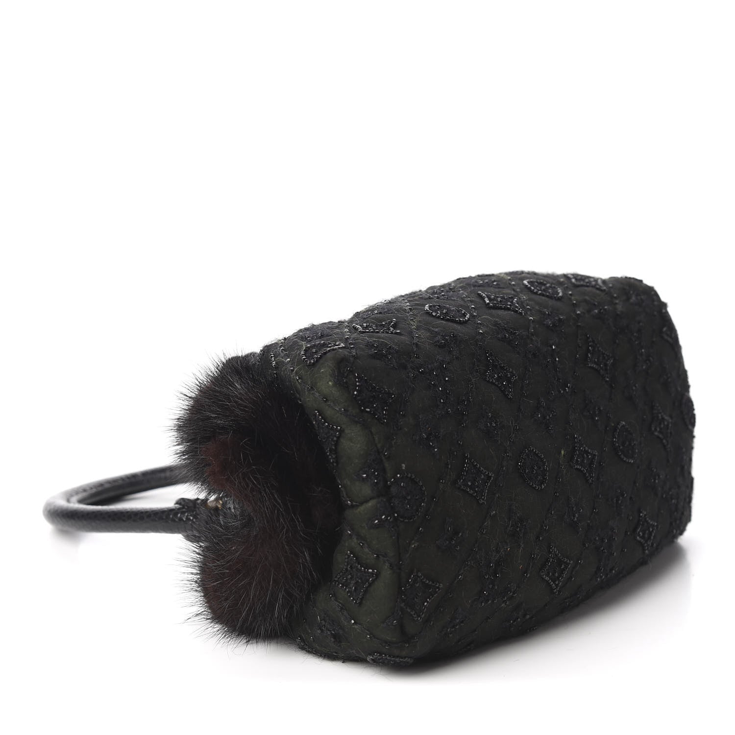 Louis Vuitton Mousseline Mink Lizard Beaded Demi Lune MM Vert 3 of 9
