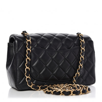 Chanel Lambskin Quilted Mini Rectangular Flap Black 3 of 9