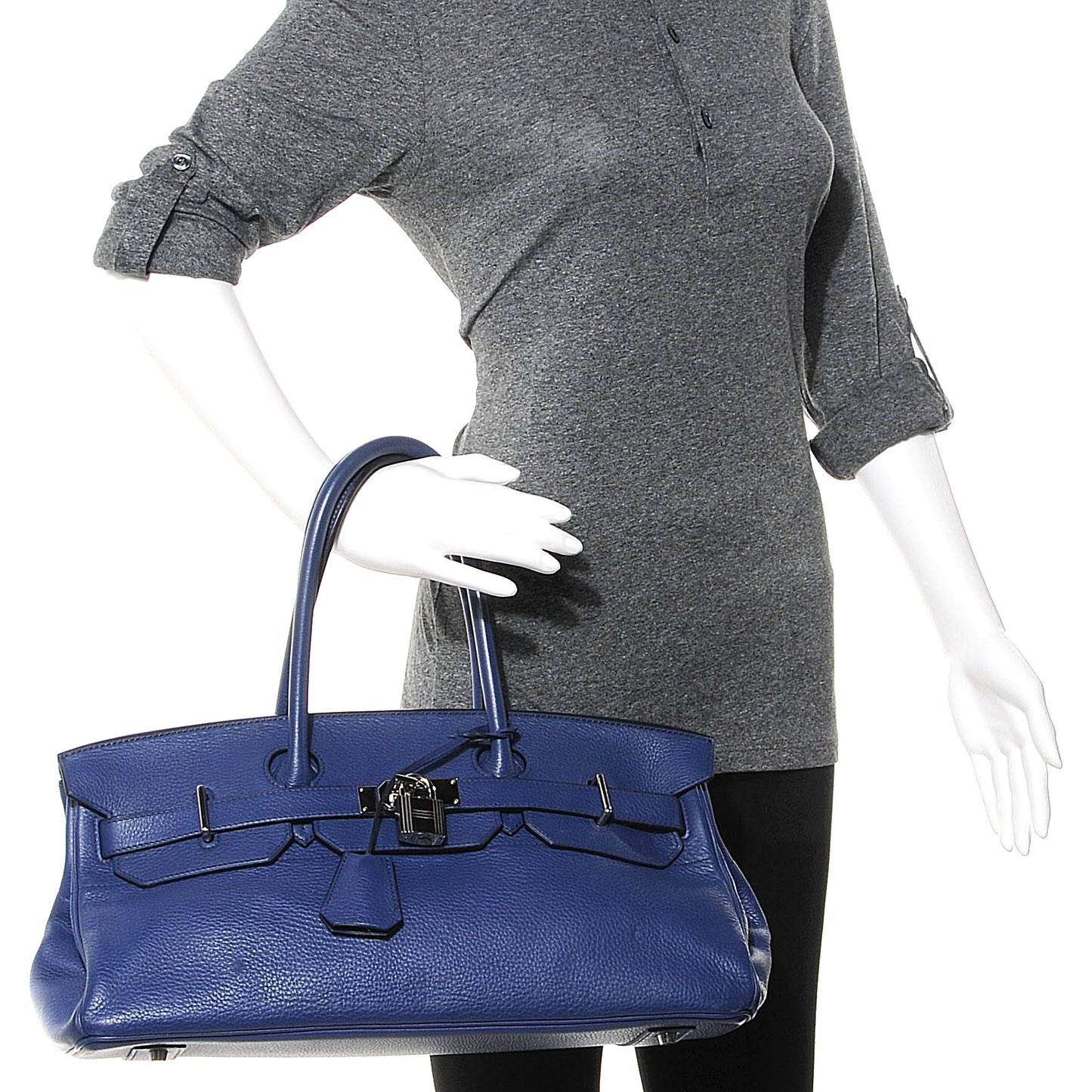 Taurillon Clemence JPG Birkin 42 Bleu Saphir