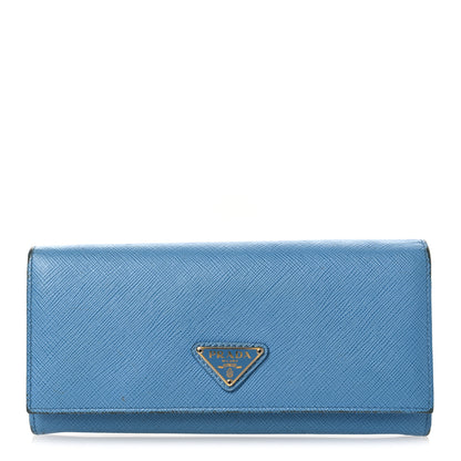 Prada Saffiano Triangle Continental Flap Travel Wallet Mare 1 of 13