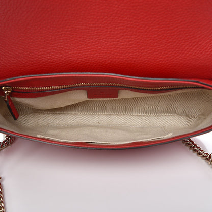 Gucci Pebbled Calfskin Medium Soho Flap Crossbody Tabasco Red 5 of 8