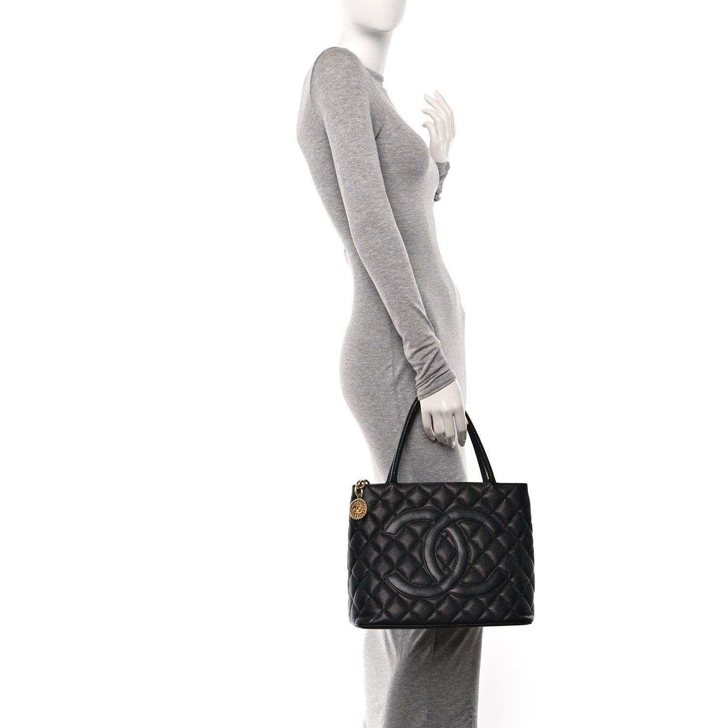 Chanel Caviar Quilted Medallion Tote Black 2 of 11