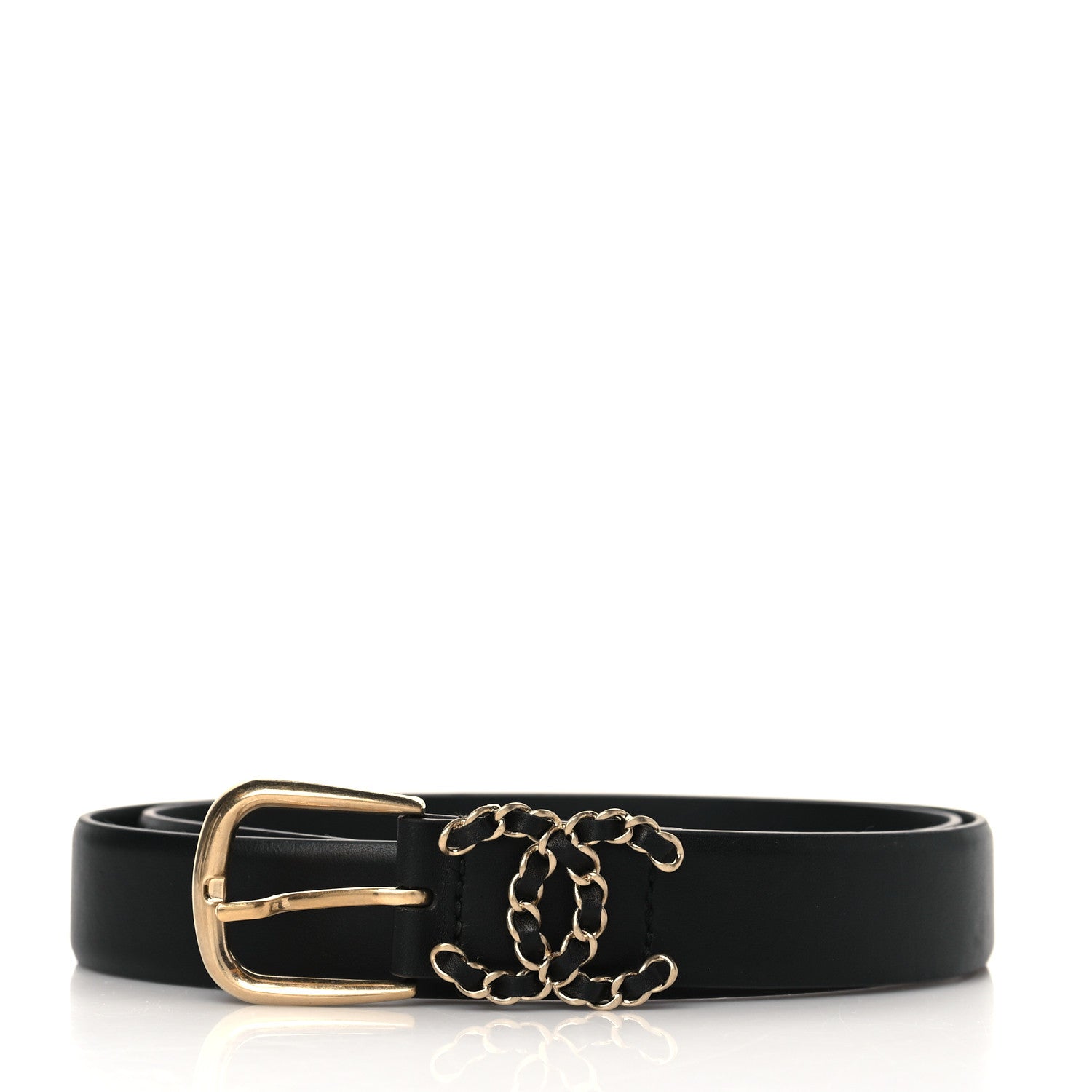 Chanel Calfskin CC Chain Belt 80 32 Black 1 of 8