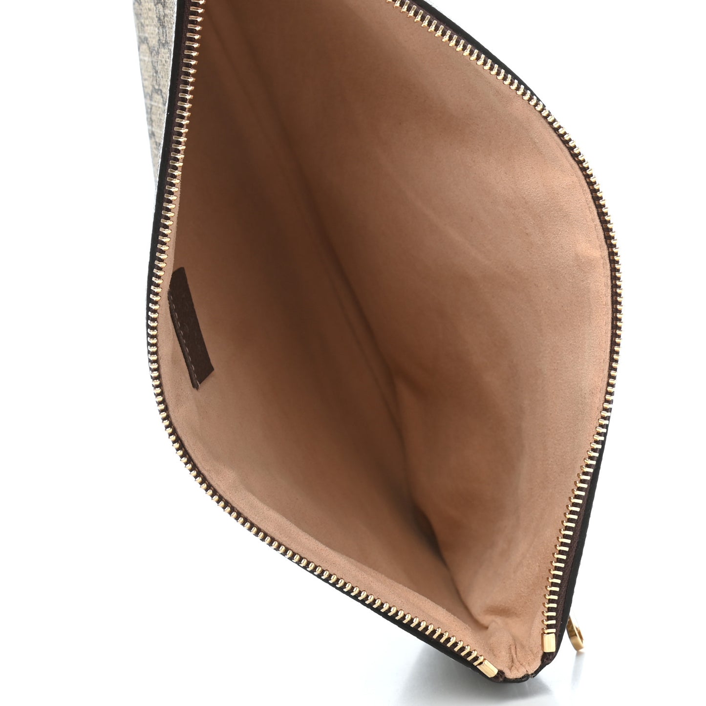 GG Supreme Monogram Large Ophidia Pouch Clutch Brown