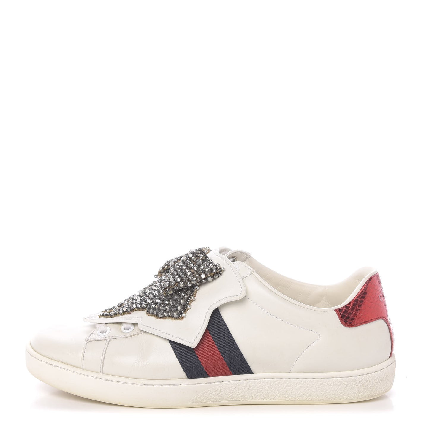 Calfskin Ayers Web Womens Ace Bow Lace Sneakers 37 White