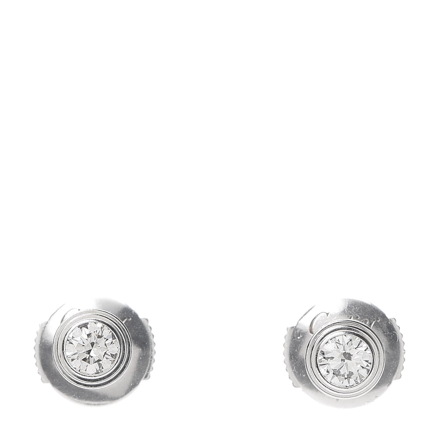 Cartier 18K White Gold Diamond MM D'Amour Earrings 1 of 5