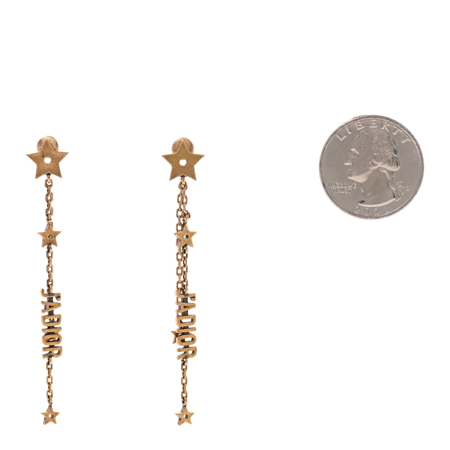 Metal Star J'adior Drop Earrings Antique Gold