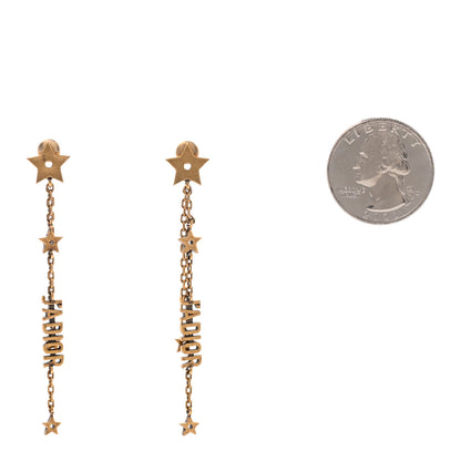 Christian Dior Metal Star J'adior Drop Earrings Antique Gold 2 of 4