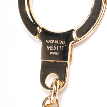 Louis Vuitton Brass Enamel Fleur De Monogram Bag Charm Chain Gold 5 of 6