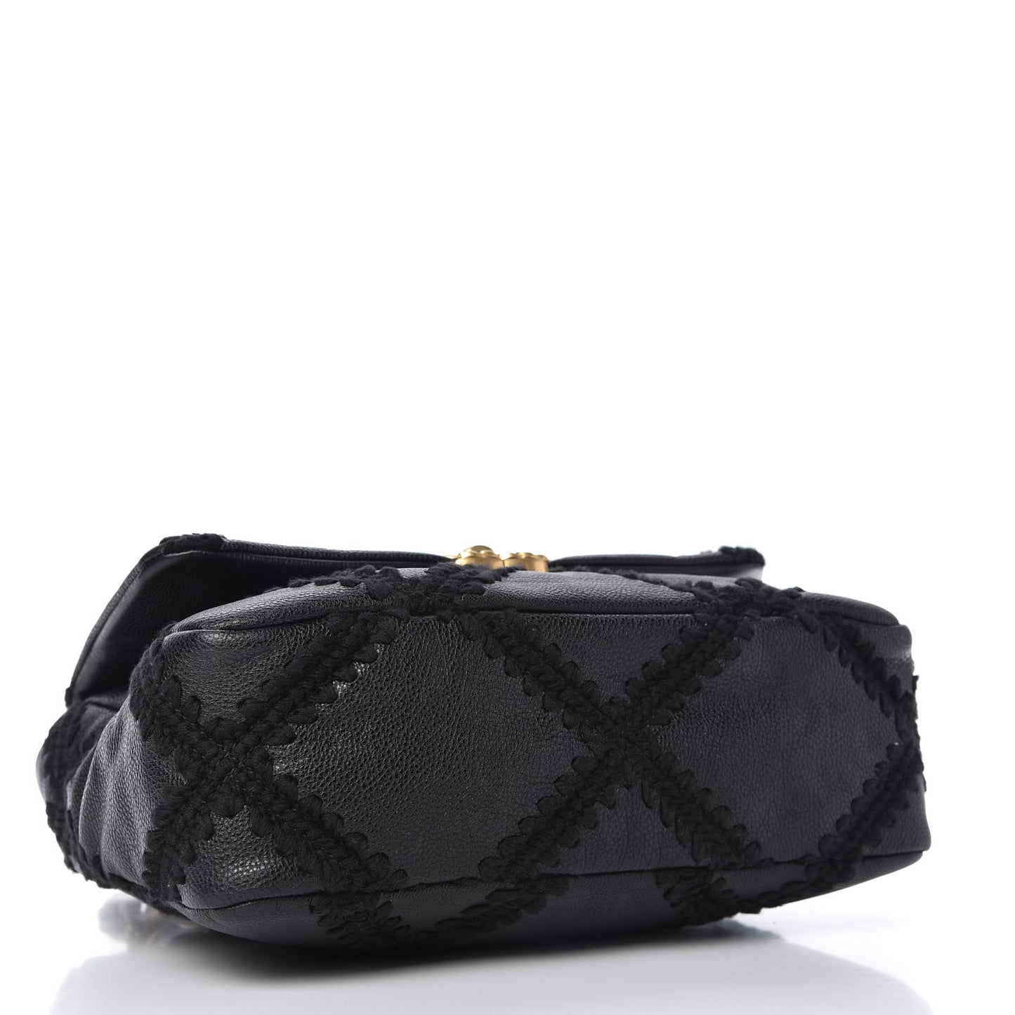 Calfskin Crochet Medium Chanel 19 Flap Black
