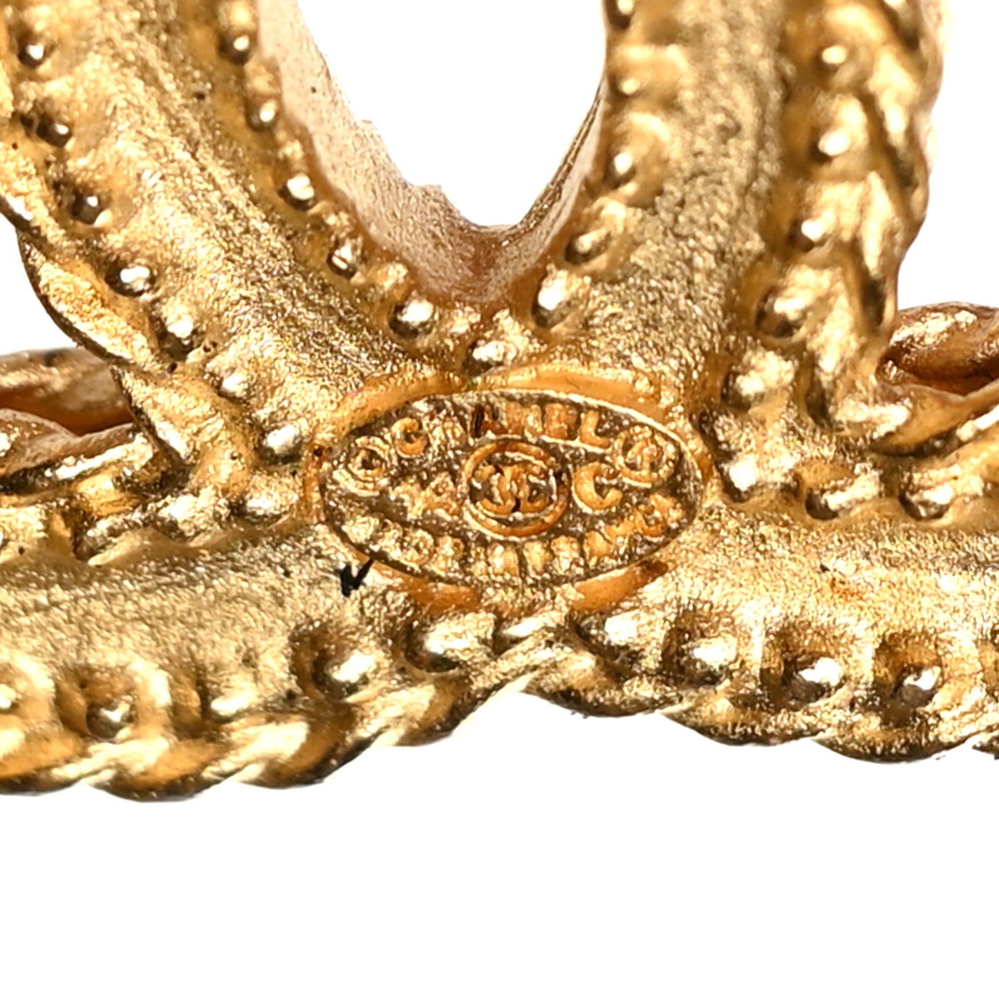 CC Drop Earrings Matte Gold