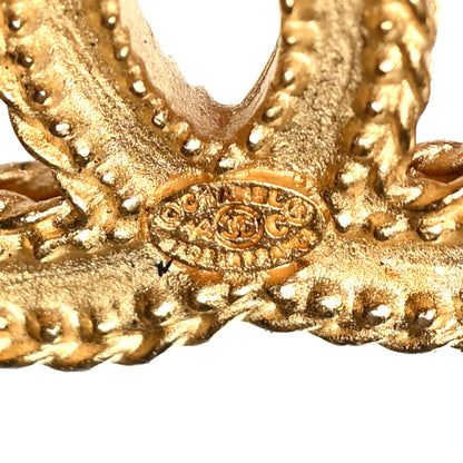 Chanel CC Drop Earrings Matte Gold 4 of 4