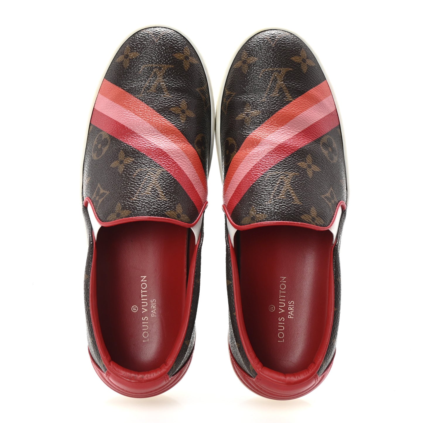 Monogram Frontrow Slip On Sneakers 37 Rouge