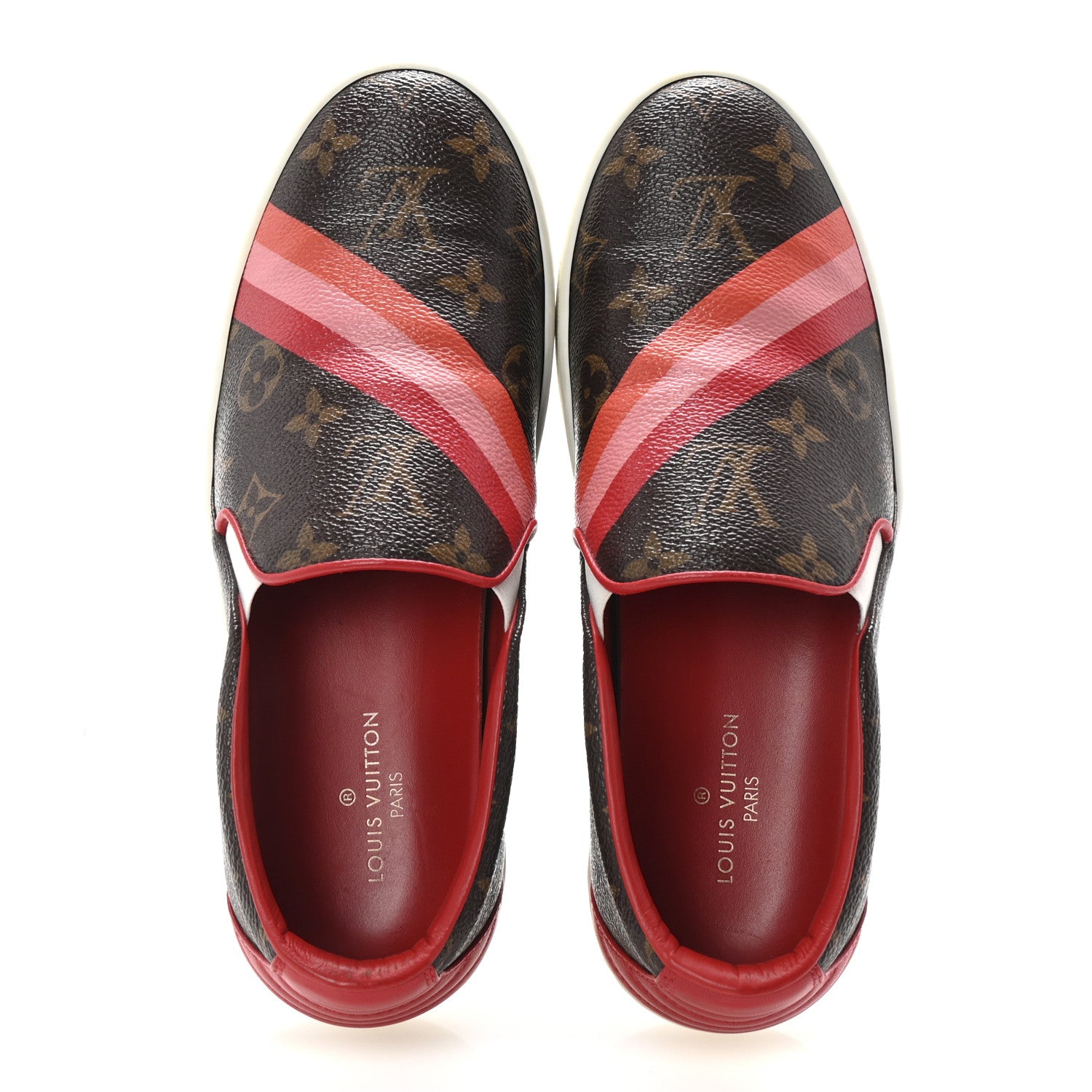 Louis Vuitton Monogram Frontrow Slip On Sneakers 37 Rouge 2 of 10