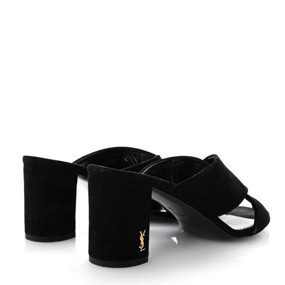 Saint Laurent Suede LouLou 70 Mule Sandals 36 Black 4 of 9