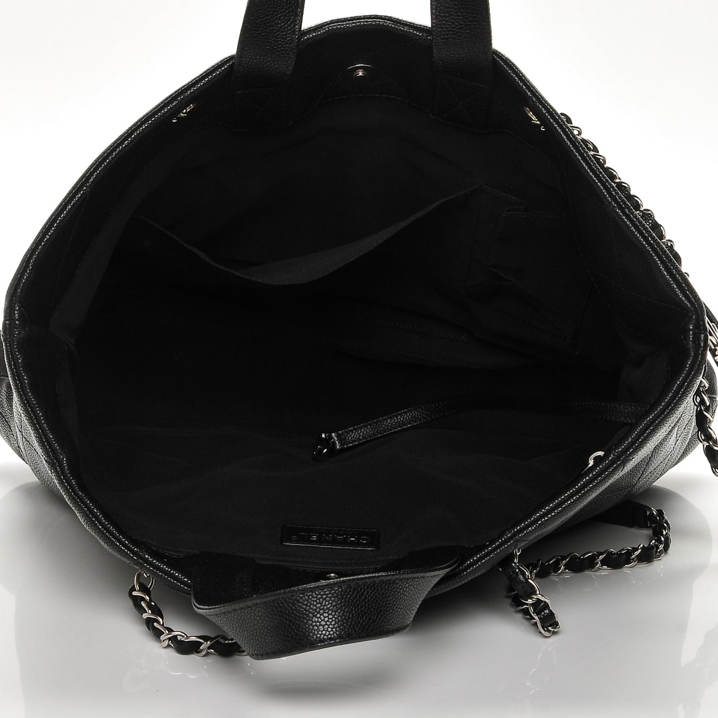 Caviar Quilted Large CC Tote Black