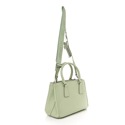 Prada Spazzolato Small Galleria Double Zip Tote Acqua 3 of 10
