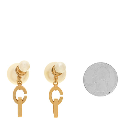 Christian Dior Pearl Mise En Dior CD Tribal Earrings Gold 2 of 4