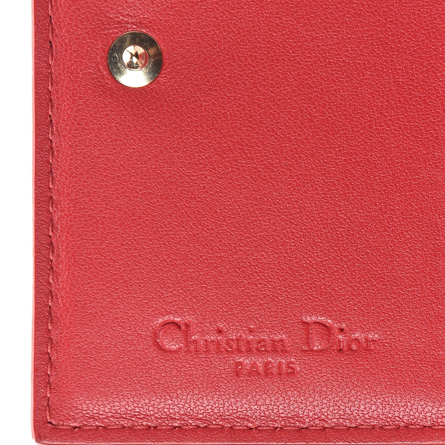 Christian Dior Lambskin Cannage Small Lady Dior Flap Card Holder Red 6 of 8