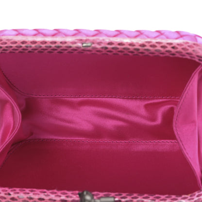 Bottega Veneta Satin Intreccio Impero Ayers Knot Clutch Rosa Shock 5 of 8