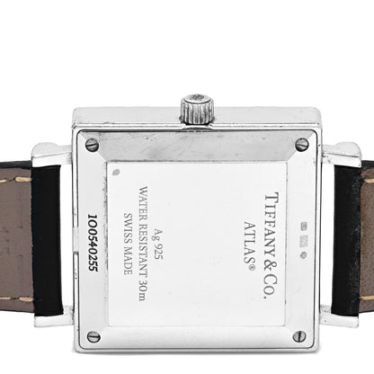 Tiffany Sterling Silver Calfskin 34mm Atlas Square Automatic Watch 4 of 4