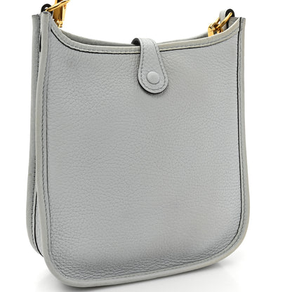 Hermes Taurillon Clemence Amazone Evelyne TPM Bleu Pale Etain 10 of 10