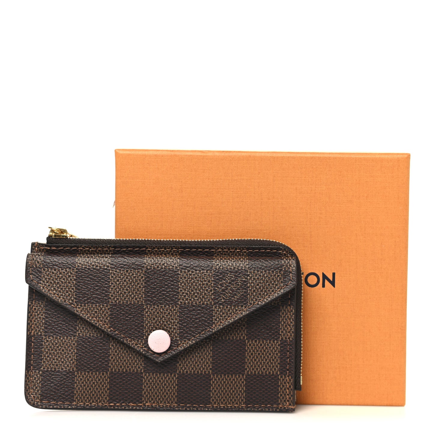 Damier Ebene Recto Verso Card Holder Rose Ballerine