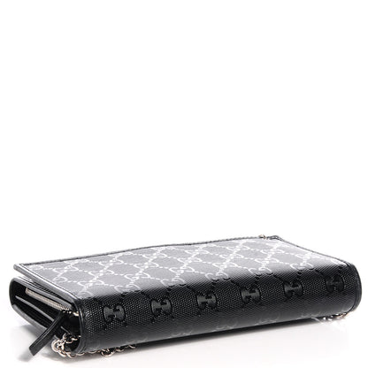 Gucci Imprime Monogram GG Pierce Chain Clutch Wallet Black 4 of 8