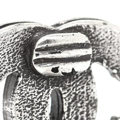 Chanel Ruthenium CC Clip On Earrings Silver Black 6 of 8