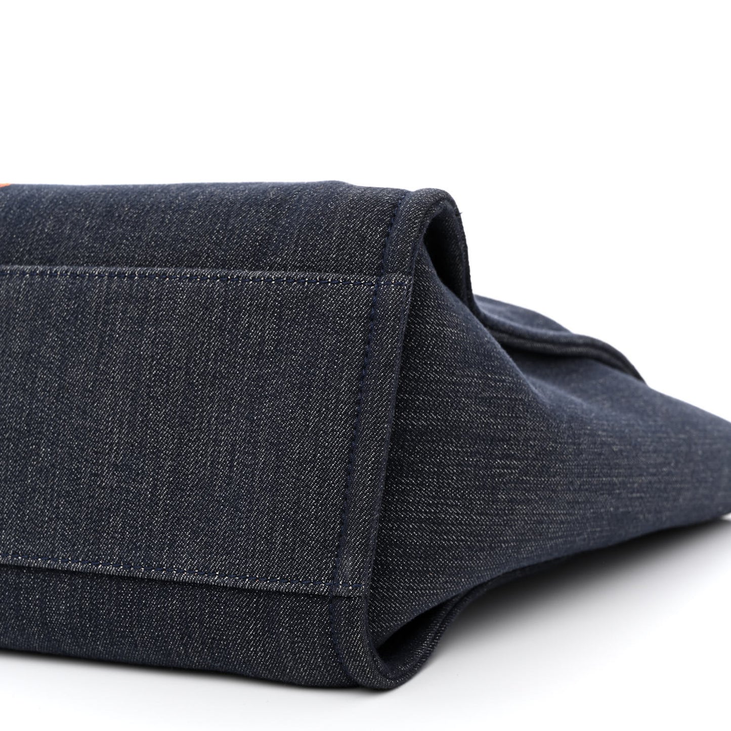 Denim Large Deauville Tote Blue Orange