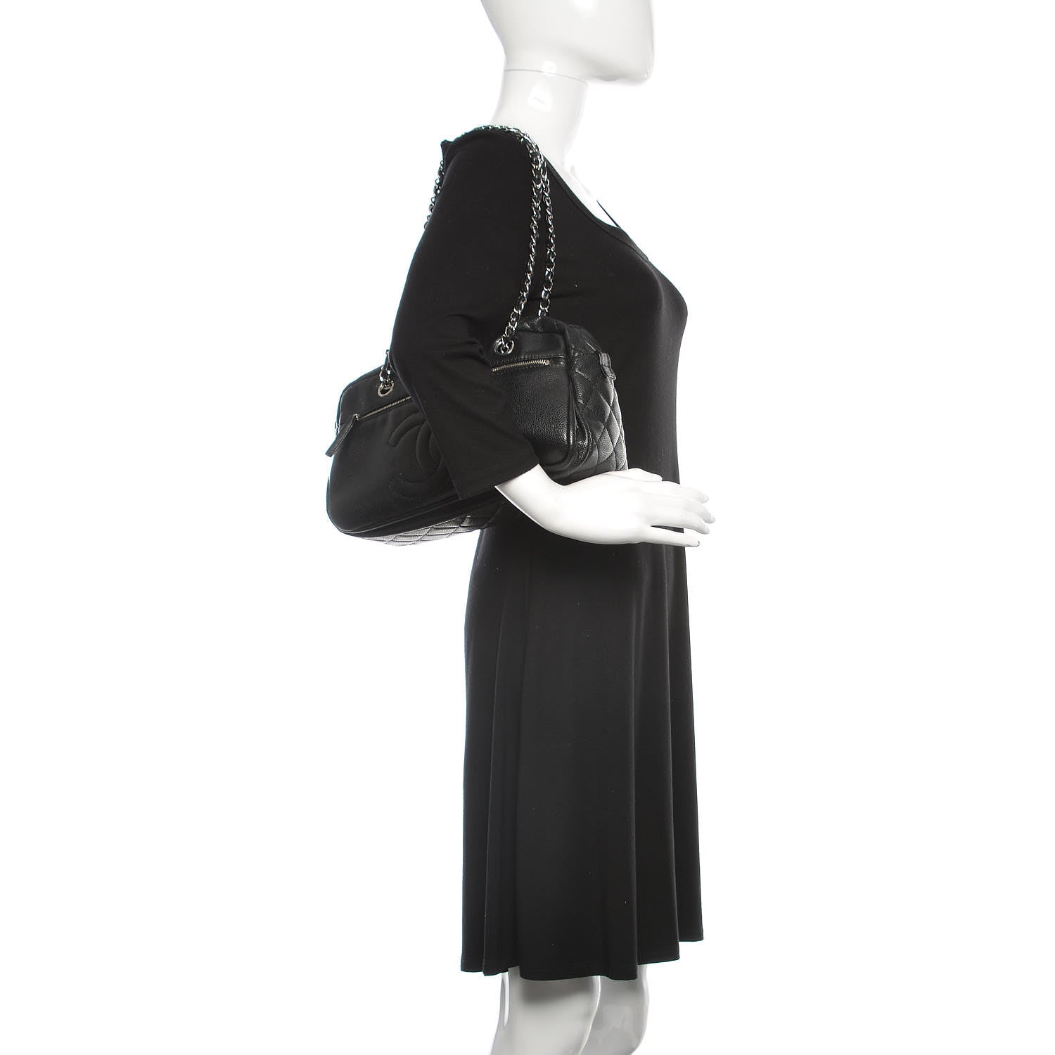 Chanel Caviar Quilted Timeless CC Shoulder Bag Black 2 of 11