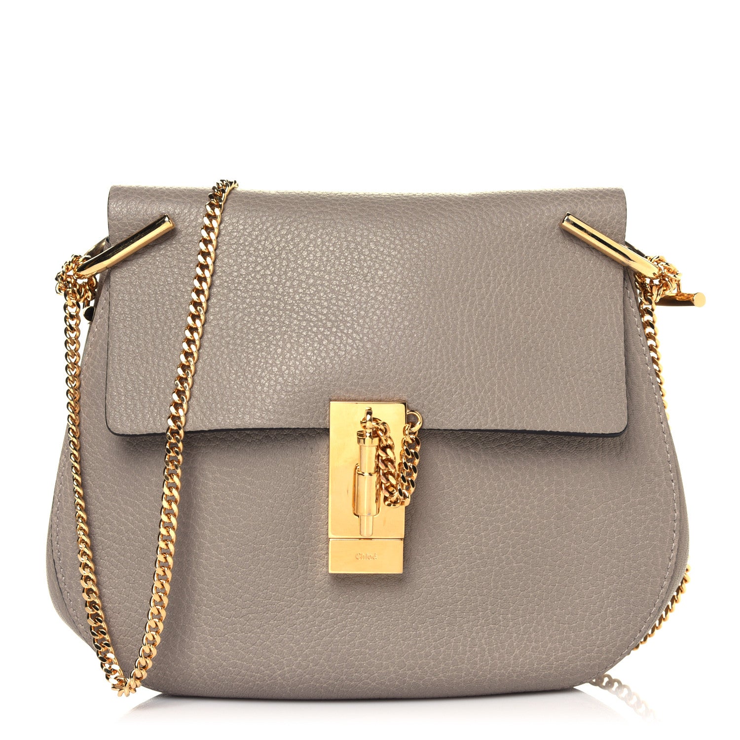 Chloe Grained Lambskin Drew Shoulder Bag Motty Grey 1 of 11