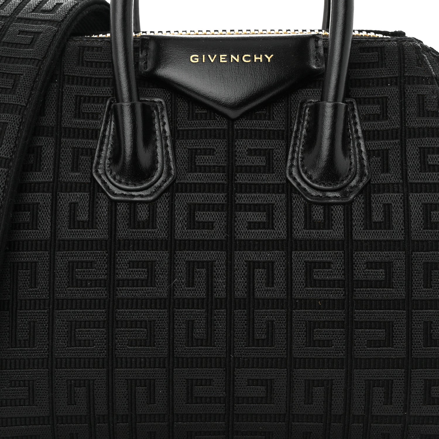 Givenchy Canvas Jacquard Embroidered Calfskin 4G Mini Antigona Black 7 of 9