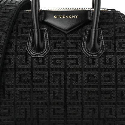 Givenchy Canvas Jacquard Embroidered Calfskin 4G Mini Antigona Black 7 of 9