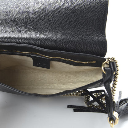 Gucci Pebbled Calfskin Medium Soho Flap Crossbody Black 4 of 9