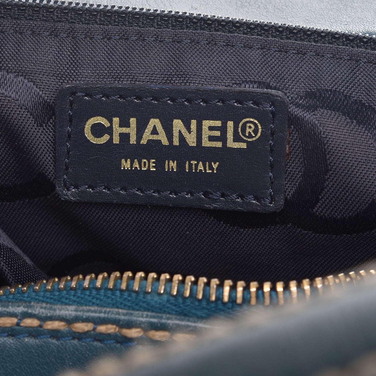 Calfskin Contrast Stitch Surpique Bowler Blue