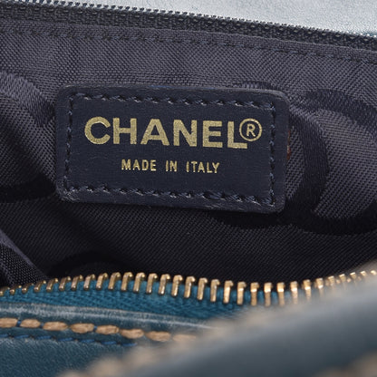 Chanel Calfskin Contrast Stitch Surpique Bowler Blue 6 of 10