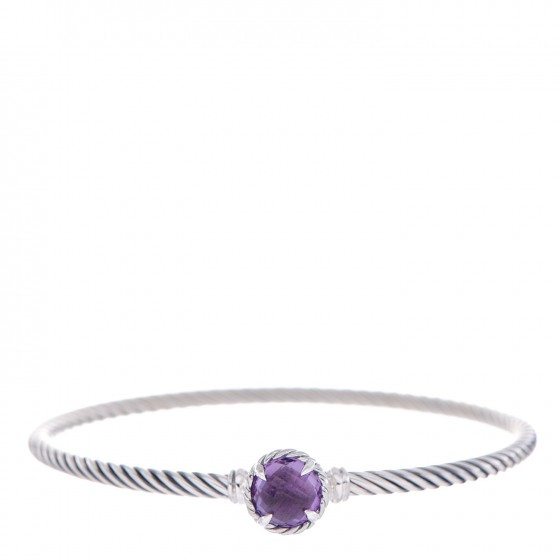 David Yurman Sterling Silver Amethyst 3mm Chatelaine Bracelet 1 of 5
