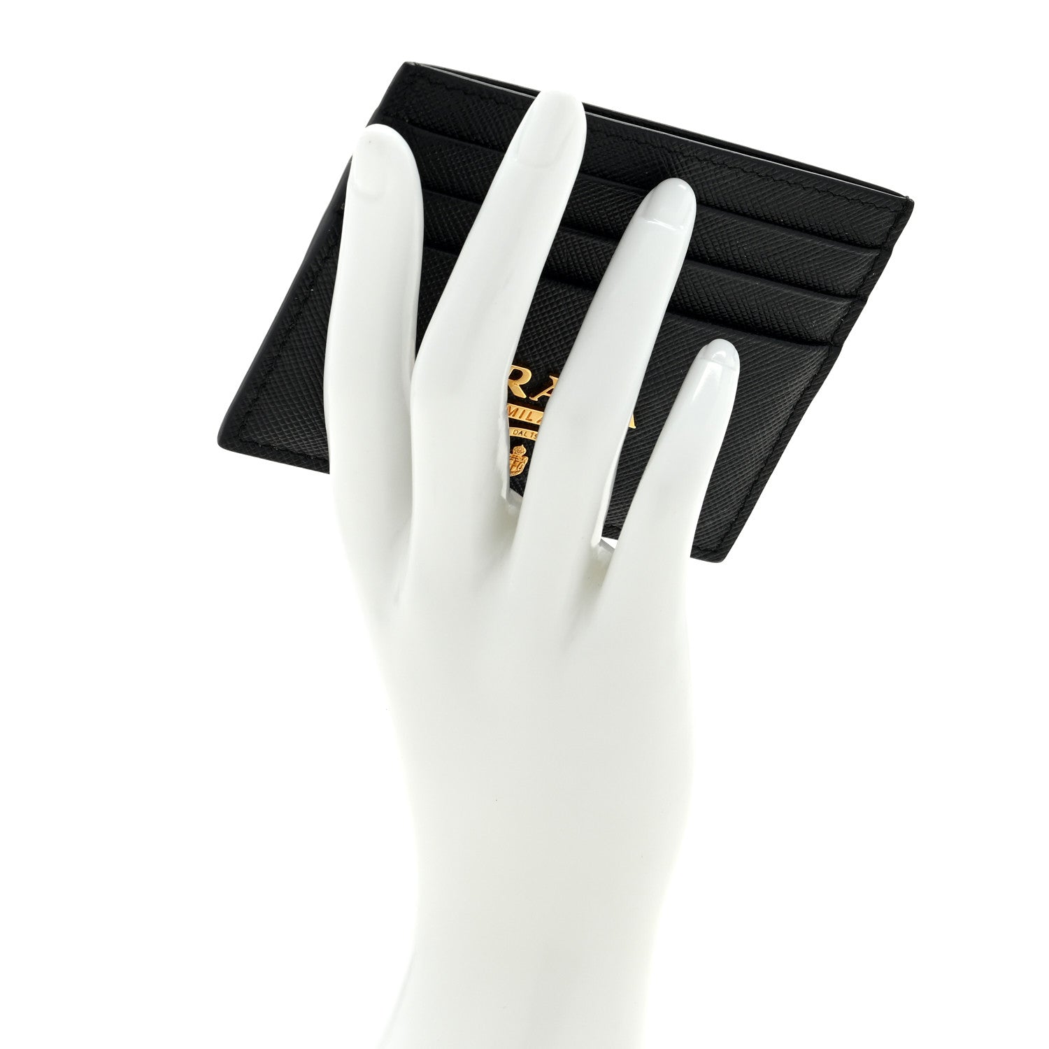Prada Saffiano Metal Card Holder Black 2 of 6