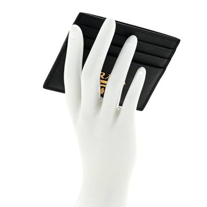 Prada Saffiano Metal Card Holder Black 2 of 6
