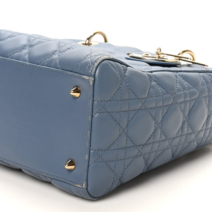 Christian Dior Lambskin Cannage Medium Lady Dior Denim Blue 10 of 12