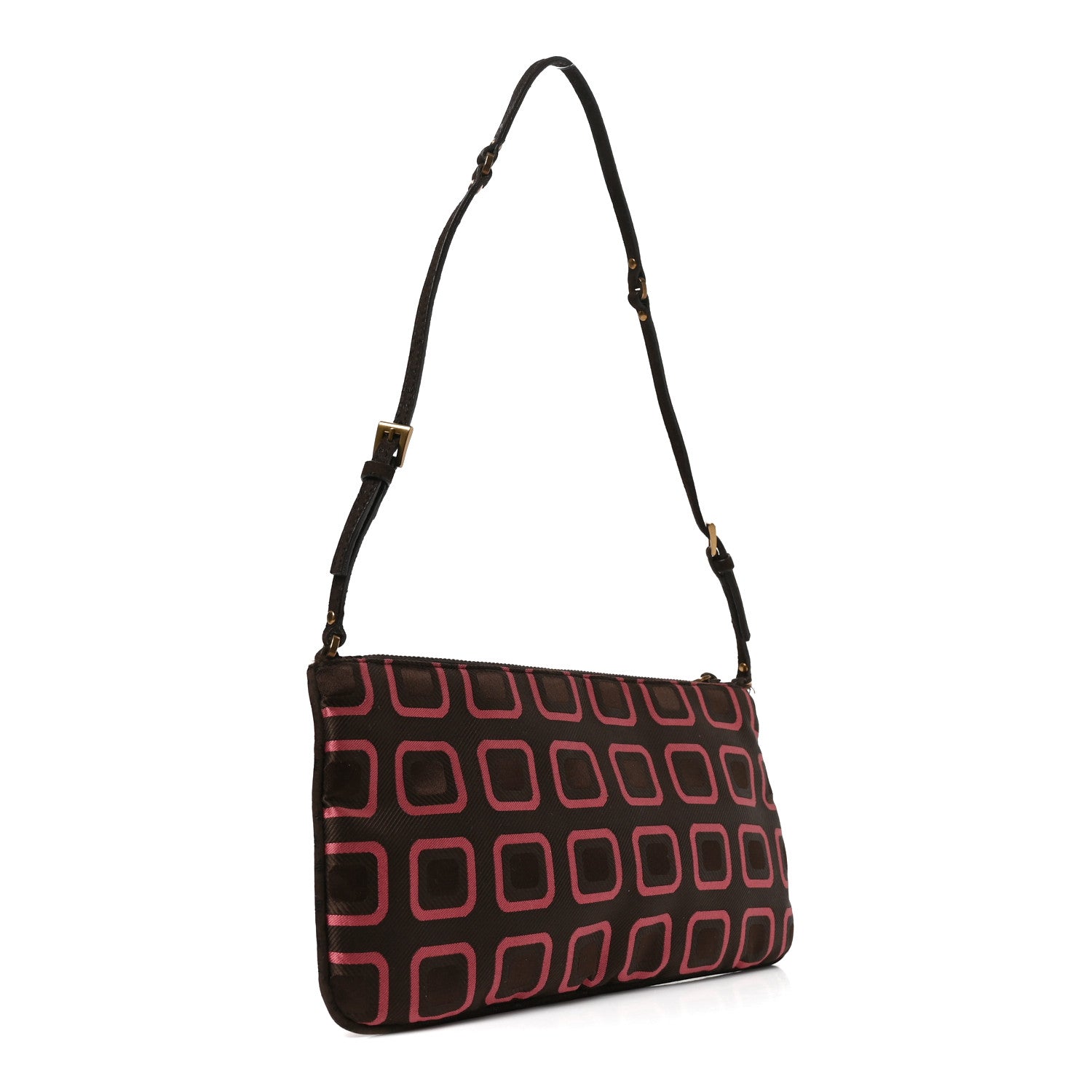 Prada X HOLLIDAY & BROWN Tessuto Nylon Quilted Pochette Bag Brown Multicolor 2 of 8