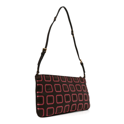 Prada X HOLLIDAY & BROWN Tessuto Nylon Quilted Pochette Bag Brown Multicolor 2 of 8