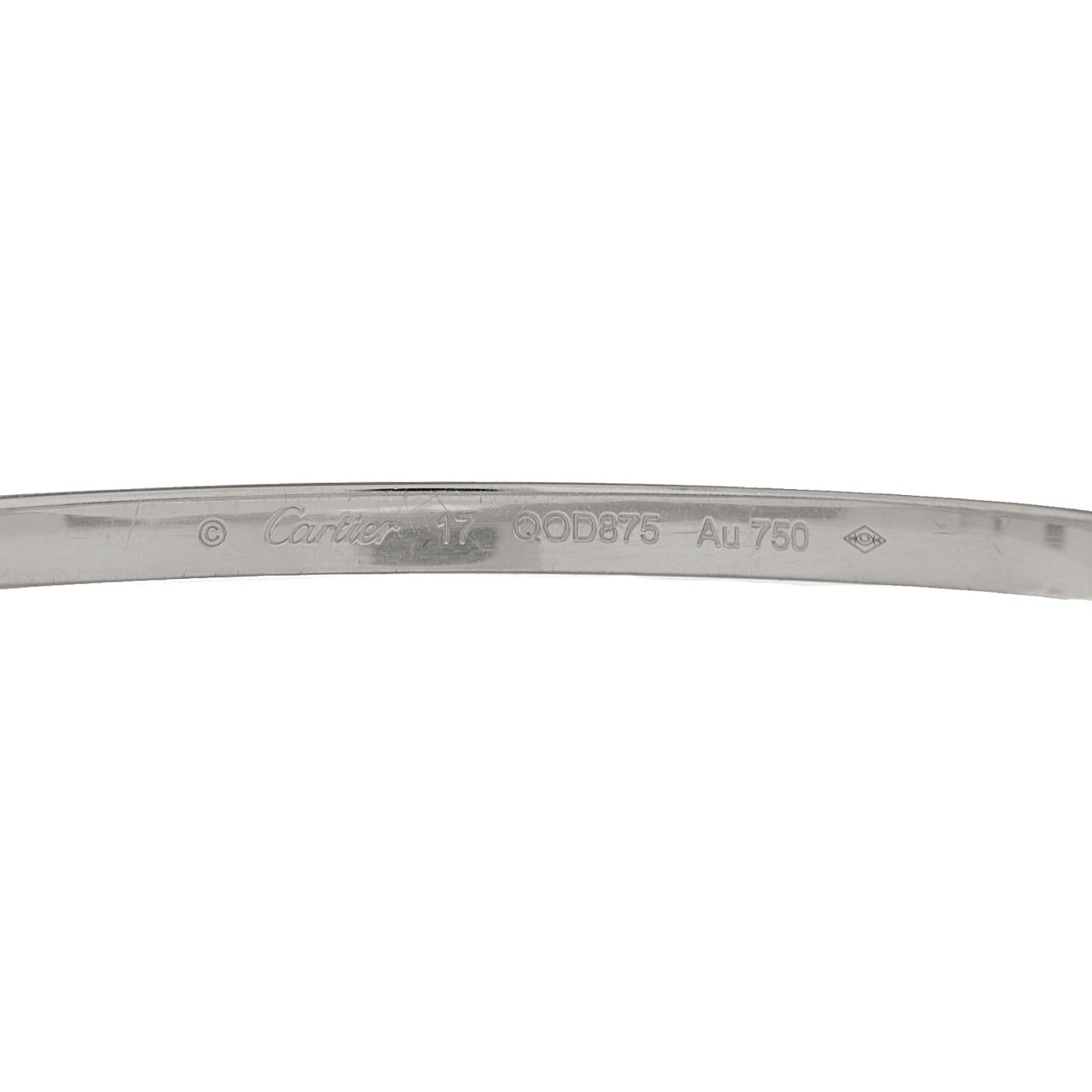 18K White Gold 6 Diamond Small LOVE Bracelet 17