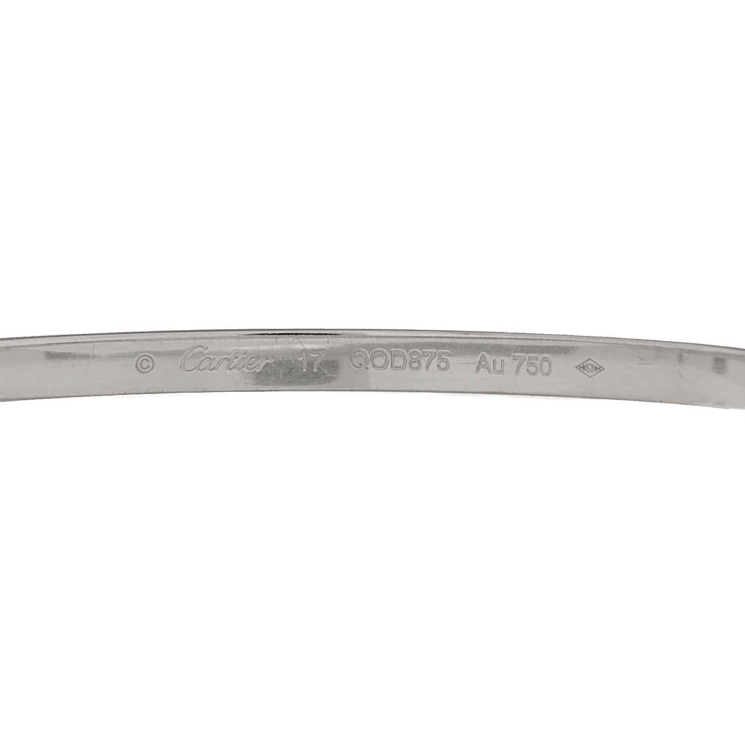 Cartier 18K White Gold 6 Diamond Small LOVE Bracelet 17 4 of 8
